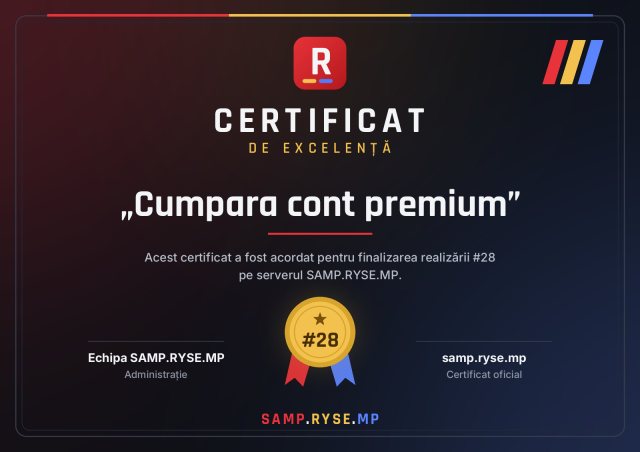 Certificat: Cumpara cont premium